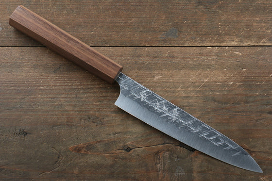 Yu Kurosaki Raijin Cobalt Special Steel Hammered Petty-Utility 150mm Walnut Handle - Japanny - Best Japanese Knife