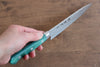 Sakai Takayuki VG10 17 Layer Damascus Petty-Utility  135mm Green Pakka wood Handle - Japanny - Best Japanese Knife