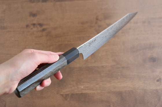 Kanjyo VG10 Damascus Kiritsuke Gyuto 210mm Gray Pakka wood Handle - Japanny - Best Japanese Knife