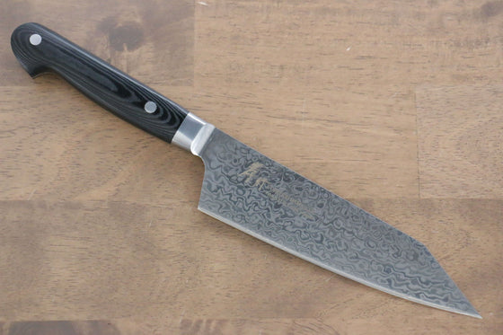Sakai Takayuki Coreless Damascus Kengata Santoku  160mm Black Micarta Handle - Japanny - Best Japanese Knife