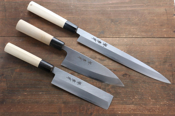 Sakai Takayuki Kasumitogi White Steel Single-edged Starter Set (06304, 06336, 06362) - Japanny - Best Japanese Knife