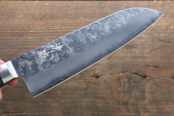Seisuke Aonashi AUS10 3 Layer Nashiji Santoku  170mm Blue Pakka wood Handle - Japanny - Best Japanese Knife
