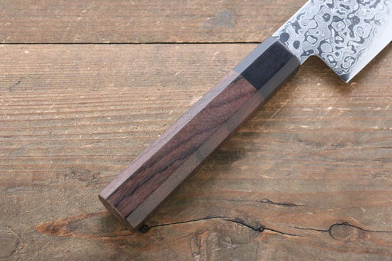 Seisuke AUS10 Damascus Nakiri Japanese Knife 165mm Shitan Handle - Japanny - Best Japanese Knife