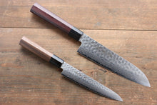  Sakai Takayuki 45 Layer Damascus Japanese Chef's Santoku Knife 180mm & Petty Knife 150mm with Shitan Handle Set - Japanny - Best Japanese Knife