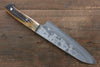 Takeshi Saji VG10 Black Damascus Santoku  180mm Yellow Cow Bone Handle - Japanny - Best Japanese Knife