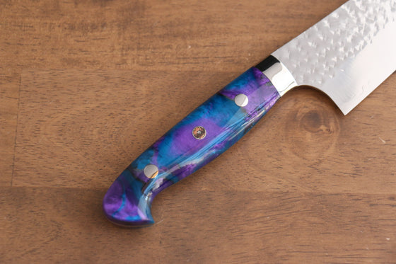 Yu Kurosaki Senko R2/SG2 Hammered Gyuto 210mm Blue purple Acrylic Handle - Japanny - Best Japanese Knife