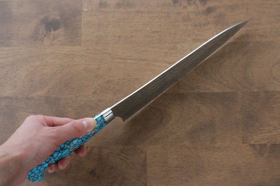 Yu Kurosaki Senko R2/SG2 Hammered Gyuto 210mm Turquoise Handle - Japanny - Best Japanese Knife