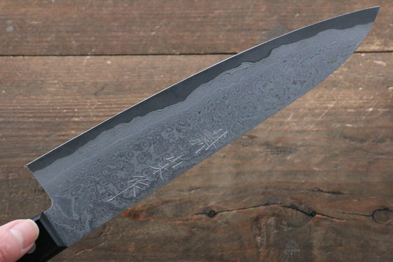 Nao Yamamoto VG10 Black Damascus Gyuto Japanese Knife 200mm Black Pakka wood Handle - Japanny - Best Japanese Knife