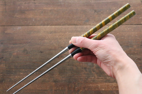 Moribashi Cooking Chopstick GreenSpiral 165mm - Japanny - Best Japanese Knife