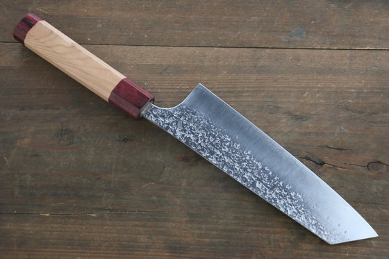 Yu Kurosaki Shizuku R2/SG Hammered Bunka Japanese Chef Knife 180mm American Cherry Handle - Japanny - Best Japanese Knife