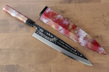  Sakai Takayuki Rinka Silver Steel No.3 Mirrored Finish Mioroshi Deba 270mm Lacquered Handle with Sheath - Japanny - Best Japanese Knife