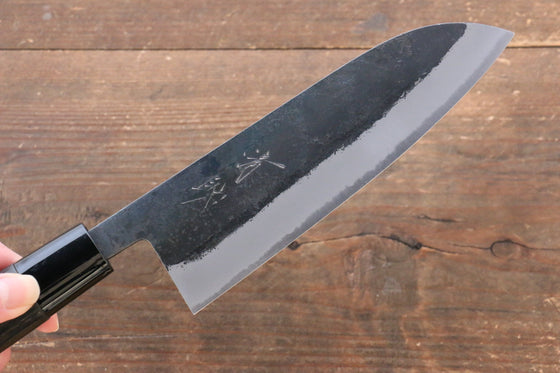 Seisuke White Steel Kurouchi Santoku Japanese Knife 165mm Burned Chestnuts Handle - Japanny - Best Japanese Knife