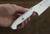 Yu Kurosaki R2/SG2 Hammered Gyuto Japanese Knife 180mm White Stone Handle - Japanny - Best Japanese Knife