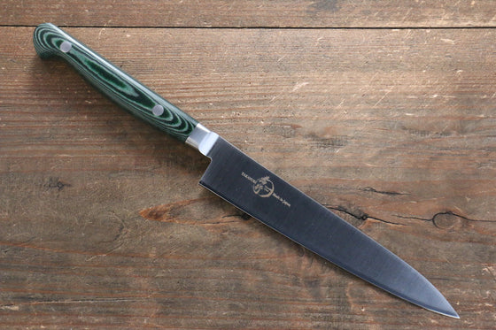 Sakai Takayuki Grand Chef Grand Chef Stainless Steel Petty-Utility Japanese Knife 150mm Green Micarta Handle - Japanny - Best Japanese Knife