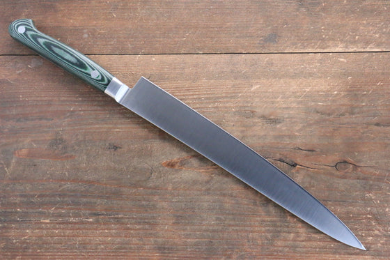 Sakai Takayuki Grand Chef Grand Chef Swedish Steel-stn Sujihiki  240mm Green Micarta Handle - Japanny - Best Japanese Knife