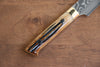 Takeshi Saji VG10 Black Damascus Petty-Utility  130mm Brown Cow Bone Handle - Japanny - Best Japanese Knife