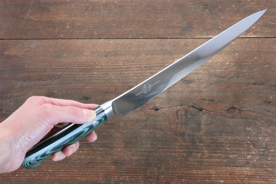 Sakai Takayuki Grand Chef Grand Chef Stainless Steel Sujihiki Japanese Knife 240mm Green Micarta Handle - Japanny - Best Japanese Knife