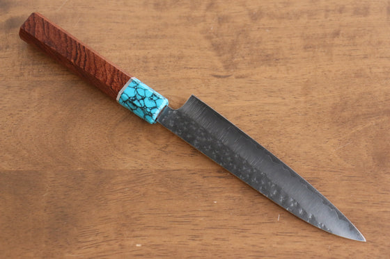Yu Kurosaki Senko R2/SG2 Hammered Petty-Utility  150mm Shitan(ferrule: Turquoise) Handle - Japanny - Best Japanese Knife