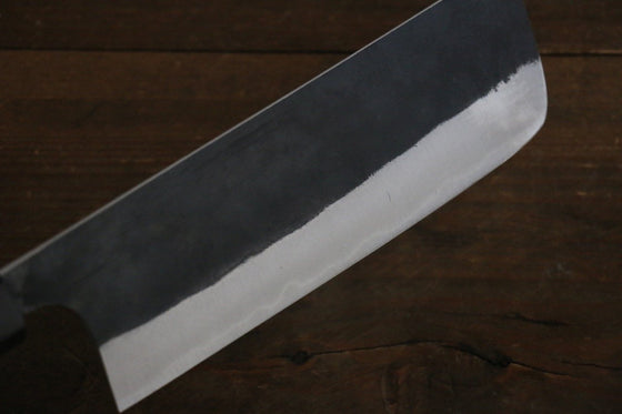 Yoshimi Kato Blue Super Clad Kurouchi Nakiri Japanese Chef Knife 160mm with Ironwood Handle - Japanny - Best Japanese Knife