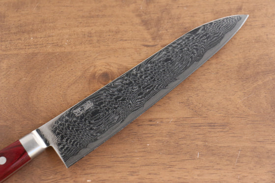 Seisuke Nami AUS10 Mirrored Finish Damascus Gyuto  210mm Red Pakka wood Handle - Japanny - Best Japanese Knife