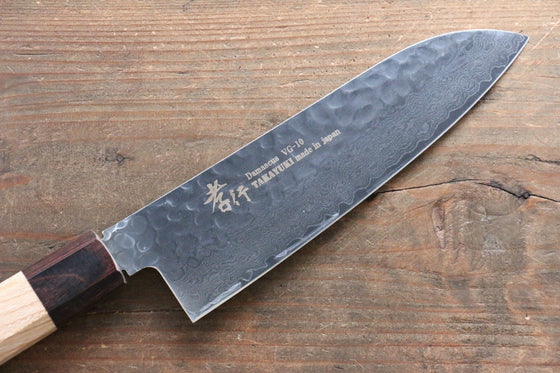Sakai Takayuki VG10 33 Layer Damascus Santoku  170mm Keyaki (Japanese Elm) Handle - Japanny - Best Japanese Knife