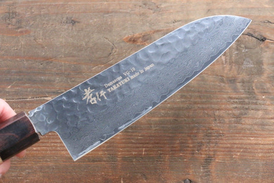 Sakai Takayuki VG10 33 Layer Damascus Santoku  170mm Keyaki (Japanese Elm) Handle - Japanny - Best Japanese Knife