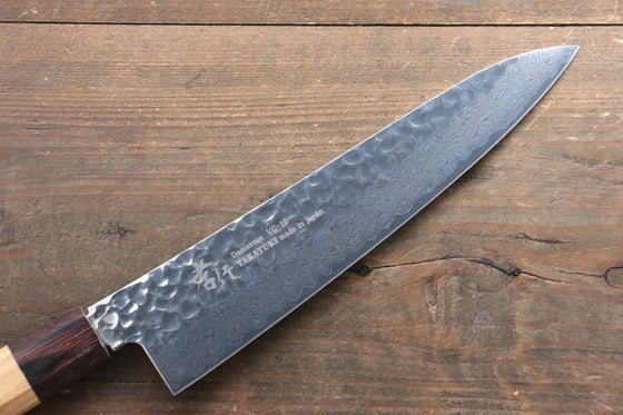 Sakai Takayuki VG10 33 Layer Damascus Gyuto 210mm Keyaki (Japanese Elm) Handle - (Super Deal) - Japanny - Best Japanese Knife