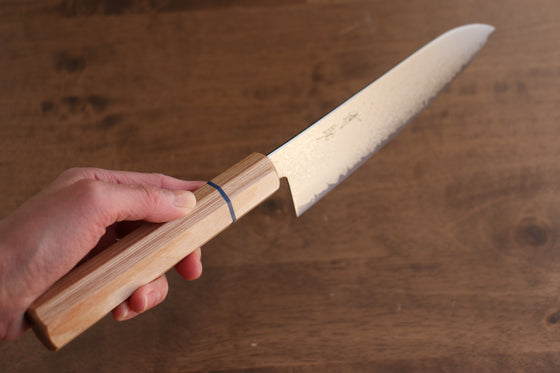 Seisuke VG10 Damascus Santoku 180mm White wood Handle - Japanny - Best Japanese Knife