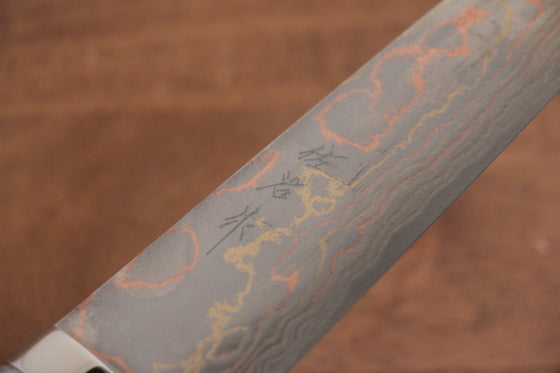 Takeshi Saji Blue Steel No.2 Colored Damascus Gyuto  180mm White Cow Bone Handle - Japanny - Best Japanese Knife
