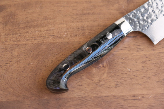Yu Kurosaki Senko Ei R2/SG2 Hammered Santoku 165mm Black Acrylic Handle - Japanny - Best Japanese Knife