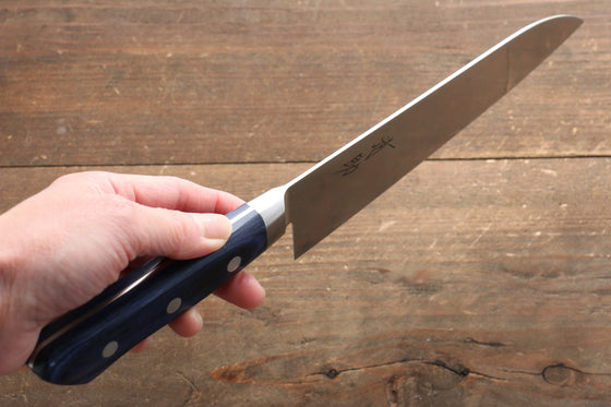 Seisuke Seiten Molybdenum Santoku  180mm Blue Pakka wood Handle with Sheath - Japanny - Best Japanese Knife