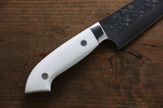 Takeshi Saji SRS13 Hammered Petty-Utility 130mm White Stone Handle - Japanny - Best Japanese Knife