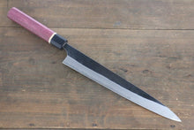  Yoshimi Kato Blue Super Clad Kurouchi Sujihiki Japanese Chef Knife 270mm with Purple Heart Handle - Japanny - Best Japanese Knife