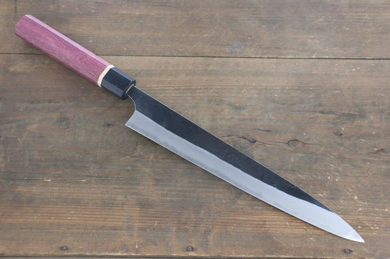 Yoshimi Kato Blue Super Clad Kurouchi Sujihiki Japanese Chef Knife 270mm with Purple Heart Handle - Japanny - Best Japanese Knife