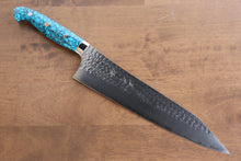  Yu Kurosaki Senko Ei R2/SG2 Hammered Gyuto Japanese Knife 240mm Turquoise Handle - Japanny - Best Japanese Knife