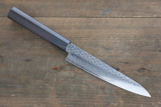 Sakai Takayuki AUS10 45 Layer Damascus Petty-Utility  150mm Shitan Handle - Japanny - Best Japanese Knife
