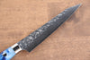 Yu Kurosaki Senko Ei R2/SG2 Hammered Petty-Utility  130mm Blue white Acrylic Handle - Japanny - Best Japanese Knife