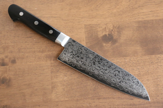 Seisuke VG10 8 Layer Damascus Migaki Finished Santoku 165mm Black Pakka wood Handle - Japanny - Best Japanese Knife