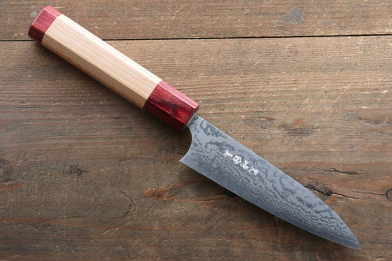 Makoto Kurosaki VG10 Damascus Petty-Utility 120mm American Cherry Handle - Japanny - Best Japanese Knife