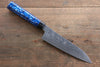 Yu Kurosaki R2/SG2 Damascus Small Santoku  155mm with Blue Lacquered Handle - Japanny - Best Japanese Knife