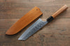 Yoshimi Kato Silver Steel No.3 Hammered Bunka  165mm with Brown Lacquered Handle - Japanny - Best Japanese Knife