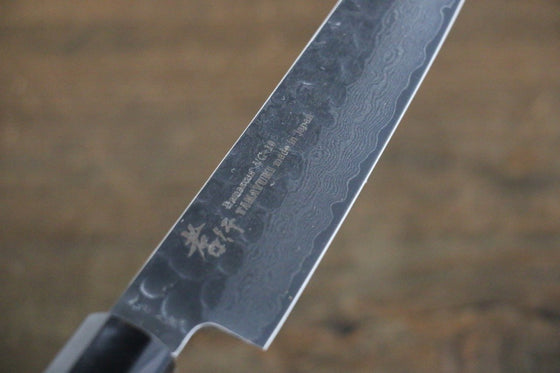 Sakai Takayuki VG10 33 Layer Damascus Hammered Petty-Utility 150mm Silver Dots Lacquered Handle with Sheath - Japanny - Best Japanese Knife