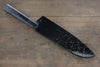 Sakai Takayuki VG10 33 Layer Damascus Hammered Santoku  170mm Silver Dots Lacquered Handle with Sheath - Japanny - Best Japanese Knife