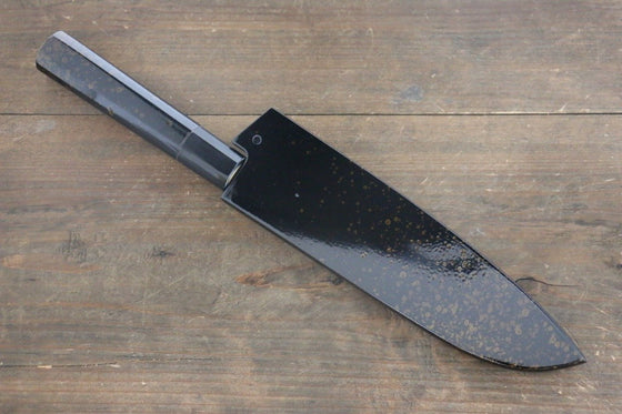 Sakai Takayuki VG10 33 Layer Damascus Hammered Santoku 170mm Gold Lacquered Handle with Sheath - Japanny - Best Japanese Knife