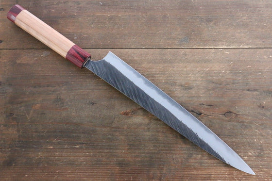 Yu Kurosaki Fujin Blue Super Hammered Sujihiki 270mm American Cherry Handle - Japanny - Best Japanese Knife