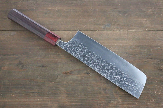 Yu Kurosaki Shizuku R2/SG2 Hammered Nakiri Japanese Chef Knife 180mm - Japanny - Best Japanese Knife