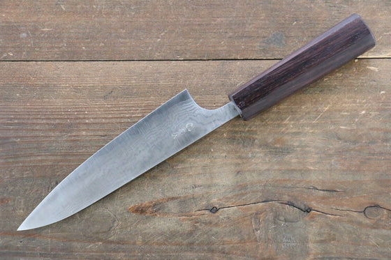 Nao Yamamoto VG10 Damascus Petty-Utility Japanese Knife 130mm Shitan Handle - Japanny - Best Japanese Knife