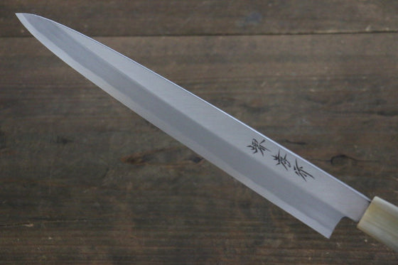 Sakai Takayuki [Left Handed] Kasumitogi White Steel Yanagiba Magnolia Handle - Japanny - Best Japanese Knife