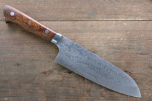  Nao Yamamoto Coreless Damascus Santoku  170mm Ironwood Handle - Japanny - Best Japanese Knife