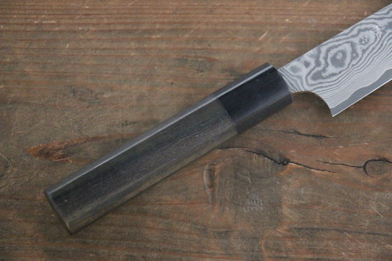 Takeshi Saji VG10 Black Damascus Petty-Utility 150mm Shitan Handle - Japanny - Best Japanese Knife